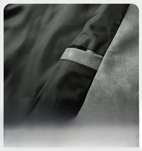 Macro detail of high-quality embroidery jacket inner pocket with premium silk lining