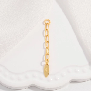 S925 sterling silver gold droplet extension chain for DIY bracelets and necklaces