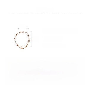 Detailed size chart and material specs for the long glass and ceramic beaded necklace