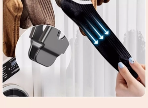 Detail of flat clip mouth on drying rack for anti-slip and trace-free garment protection