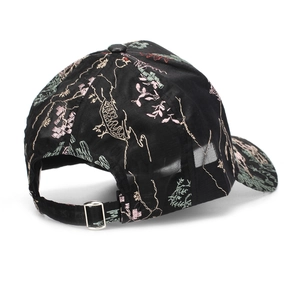 Elegant black Chinese style jacquard floral embroidery baseball cap for women outdoor