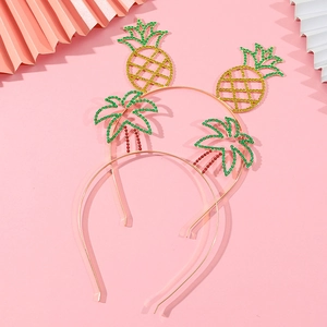 Sparkling pineapple and coconut rhinestone headbands for summer parties and tropical styling