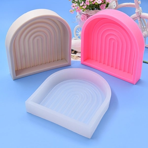 Three-piece geometric arch rainbow silicone molds for DIY candle, soap and gypsum crafts