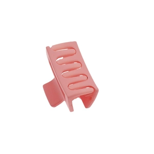 Pink matte hollow rectangular hair claw clip for women's daily hair styling