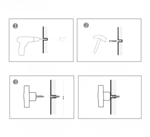Installation guide for solid wood star moon wall hooks using 8mm drill bit and screws