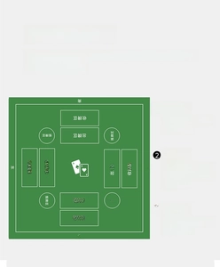 Detailed layout of professional green poker mat with clear functional game zones