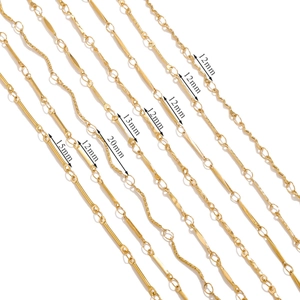 18K gold plated stainless steel S-chains in various sizes from 12mm to 20mm lengths