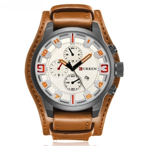 Men Business Sport Quartz Watch With Faux Leather Strap Chronograph Style Calendar Waterproof Casual Analog Wristwatch For Male