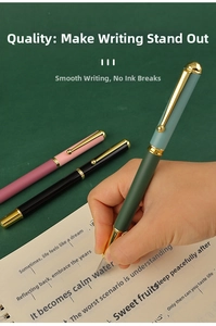 Detail view of Morandi metal fountain pens in matte finish on a notebook background