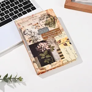 Vintage Notebook Hardcover Journal Retro Collage Design Thick Colorful Inner Pages For Writing Stationery