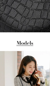 Close-up of black crocodile texture material and stylish lifestyle model display