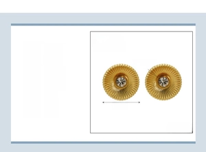 Detailed specs of 18K gold plated stainless steel sunburst earrings with zircon stone