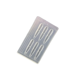 Transparent silicone nail art mold featuring butterfly and key patterns for 3D crafts
