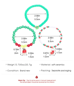 Dettagli delle dimensioni del set di braccialetti natalizi con ciondoli