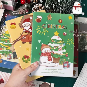Carnet de notes de Noël A5 avec illustrations de bonhomme de neige et pages intérieures lignées