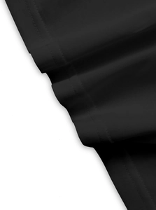 Detail of double-needle stitching on heavy 230g ribbed cotton t-shirt hem