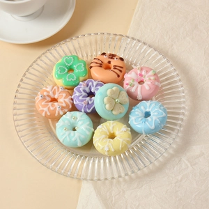 Lot de 9 beignets graffiti crème 4cm pour DIY artisanat en couleurs pastel macaron