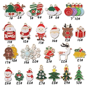 30pcs Christmas enamel charms set including Santa and reindeer for DIY jewelry making