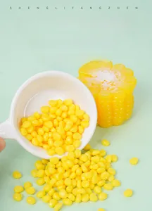 Realistic miniature resin corn kernels with glossy yellow finish for DIY food models