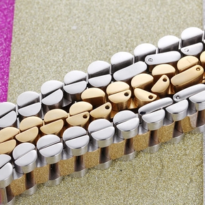 Men's adjustable two-tone stainless steel jubilee style watch strap link bracelet