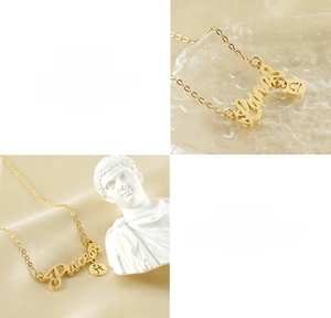 Detailed view of 18k gold plated Pisces zodiac pendant with titanium steel chain and clasp