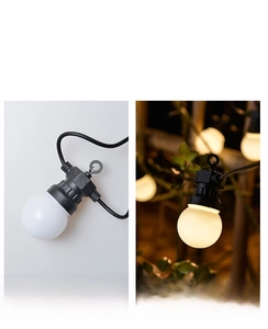G50 solar globe string lights with smart light sensor for automatic day/night charging