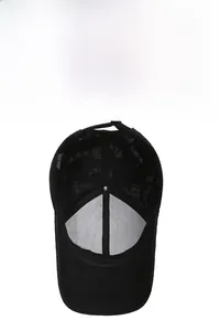 Detail of breathable mesh lining and adjustable metal buckle on camouflage baseball cap