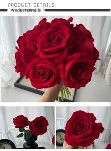 Macro detail of high-quality red silk rose petals with realistic velvet texture