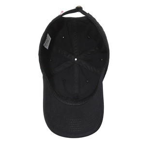 Unisex black soft top baseball cap made of breathable 100% polyester with adjustable strap