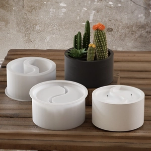 Tai Chi Yin Yang siliconen mal voor DIY kaarsenbekers en beton vetplantenpotten