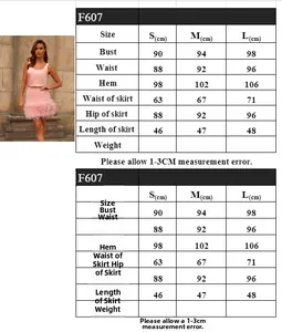 Tableau des tailles pour ensemble robe deux pièces femme incluant buste, taille et hanches