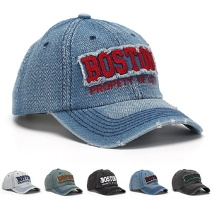Casquette Baseball Denim Délavé Broderie Coton Réglable Protection Solaire Chapeau Décontracté Hommes Femmes