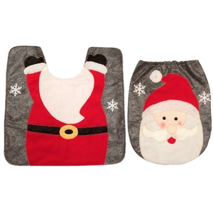 Set copriwater e tappetino a U di Babbo Natale per decorazioni natalizie del bagno