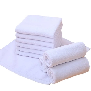 Lot de serviettes carrées en coton blanc pour hôtel et restaurant, texture douce