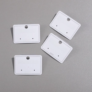 White PVC earring display cards with 925 silver needle label and hanging hook