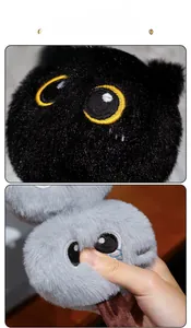 Detailed close-up showing high-quality embroidery and soft plush toy filling elasticity