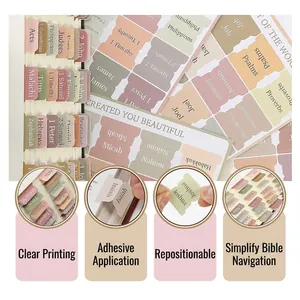 Minimalist Morandi Bible index tab stickers for easy page navigation and labeling