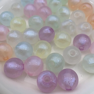 Luminous macaron color loose beads with pearlescent finish for DIY jewelry crafts