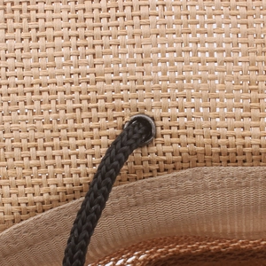 Breathable mesh straw sun hat for men with handmade weave and adjustable chin strap