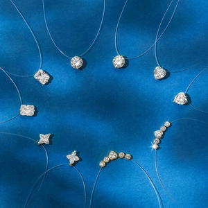Elegant S925 silver necklaces with sparkling 8A zircon pendants in diverse shapes
