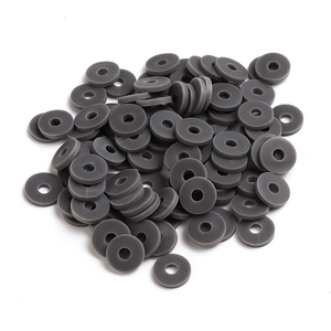 Perles plates de 6mm en argile polymère grise pour la création de bijoux DIY