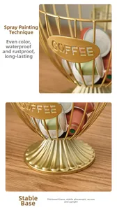 Detail of gold metal coffee capsule basket with waterproof paint and stable base