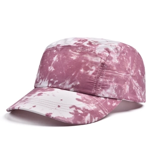 Casquette de baseball dégradé tie-dye pour hommes et femmes avec design 5 pans rose et violet