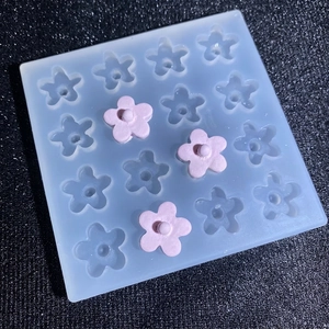 Moule en silicone à 16 cavités en forme de fleurs pour chocolat et résine DIY