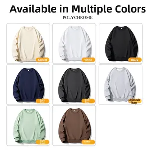 Detailed grid showing eight solid colors of basic crewneck long sleeve sweatshirts