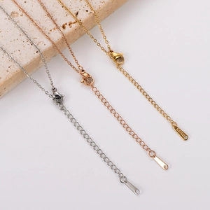 Adjustable lobster clasp necklace tails in silver, rose gold, and gold stainless steel