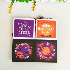 Detail of 3D Halloween pop-up box card with spooky pumpkin and ghost patterns