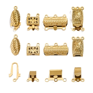 Golden stainless steel multi-strand jewelry clasps for DIY necklace and bracelet making