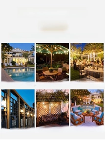 Outdoor waterproof warm white LED bulb string lights for garden, hotel, and patio decor
