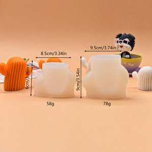 3D cactus silicone mold for DIY aromatherapy candles and plaster crafts in two sizes